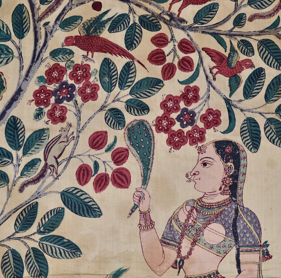 Detail of a Square Cotton Vrikshachari, or Varsha